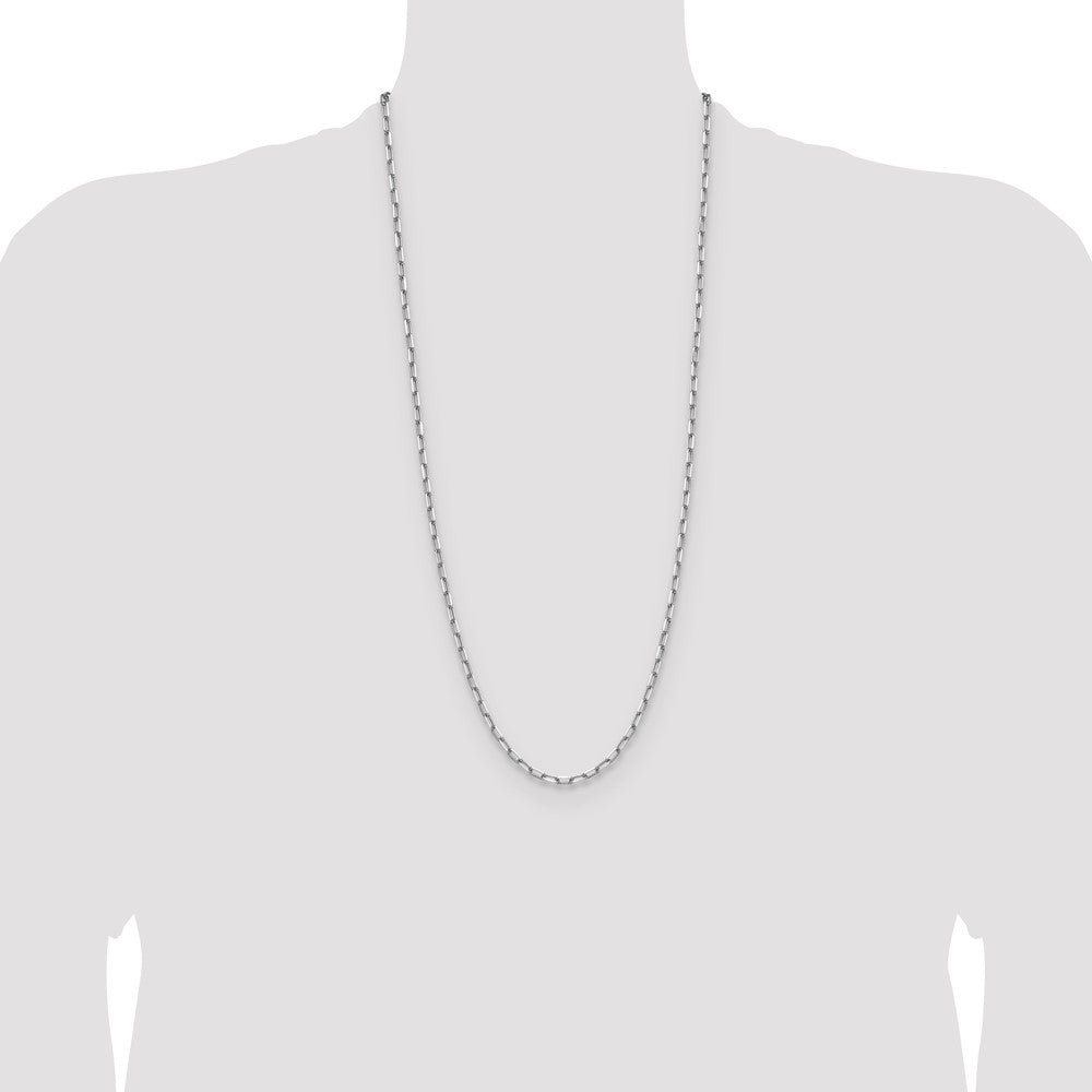 Buy Stylish 14K White Gold Beveled 3.5mm Paperclip Chain | Luxury Jewelry