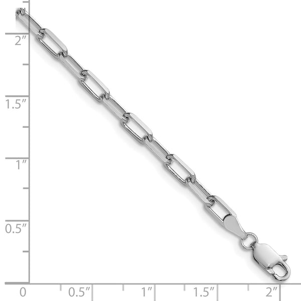 14K White Gold 3.5mm Beveled Paperclip Link Chain