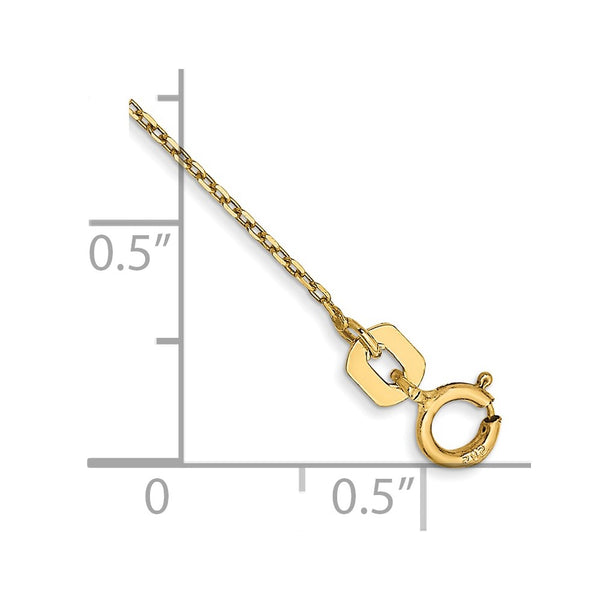 14K Gold Diamond-Cut Cable Anklet
