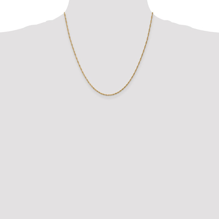 Exclusive 14K Gold 20-Inch 1.40mm Singapore Chain - Stylish Spring Ring Clasp-4