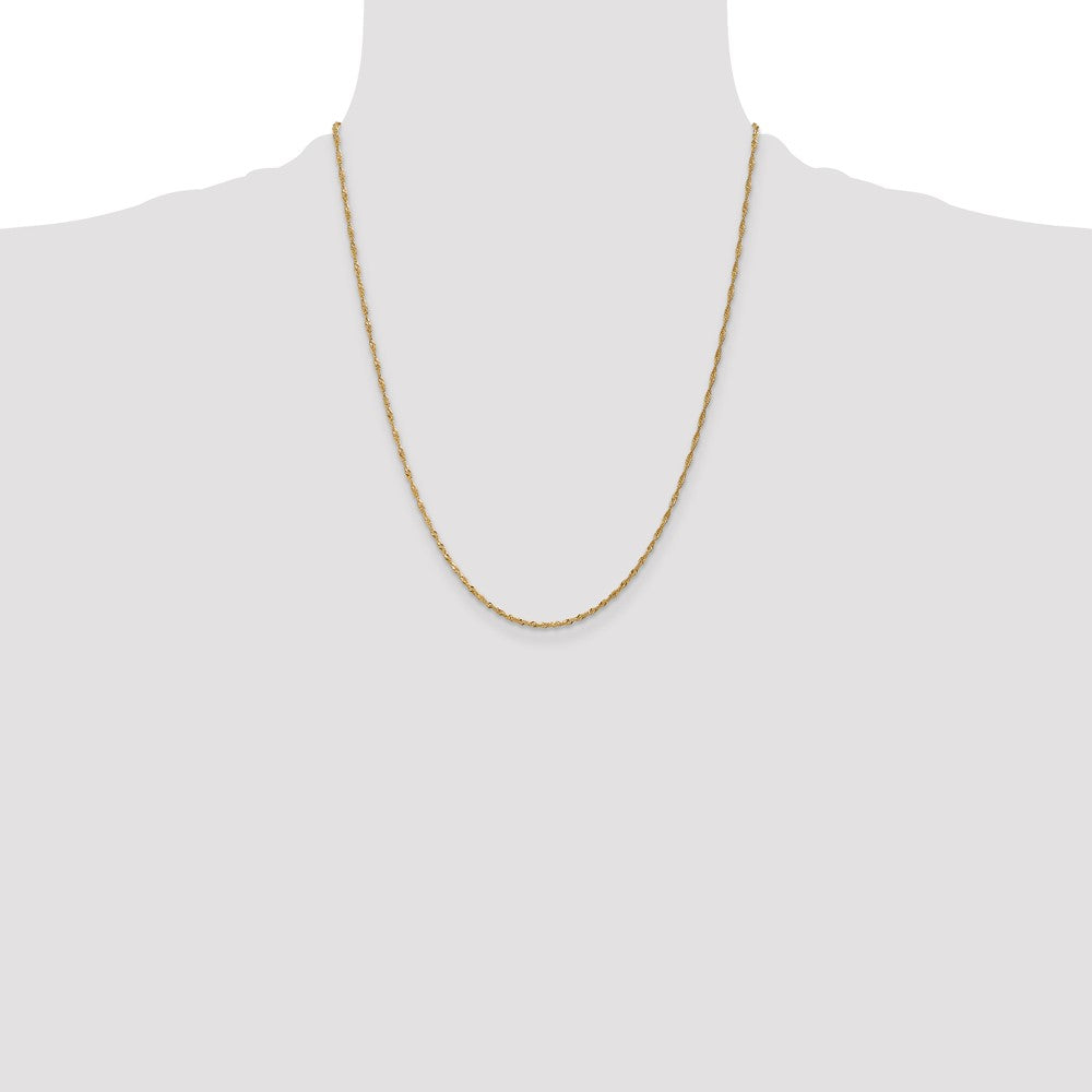 Shop 14K Gold 22-Inch Singapore Chain, 1.40mm - Stylish Luxury Accessory