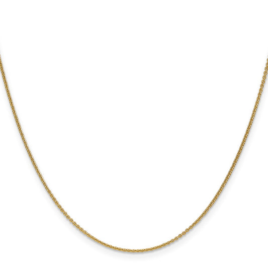 High-Quality 14K Gold 22-Inch 1mm Round Open Link Chain - Stylish Value!
