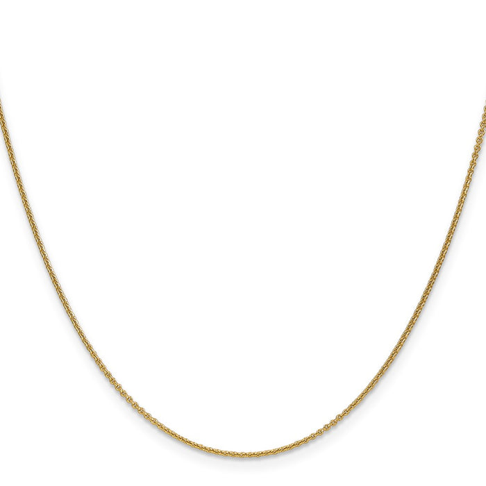 High-Quality 14K Gold 22-Inch 1mm Round Open Link Chain - Stylish Value!-2