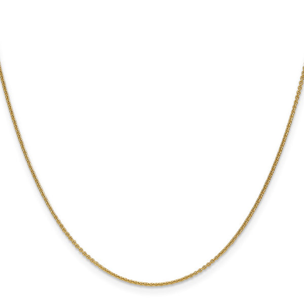 30-Inch 14K Gold 1mm Round Open Link Cable Chain, Lobster Clasp