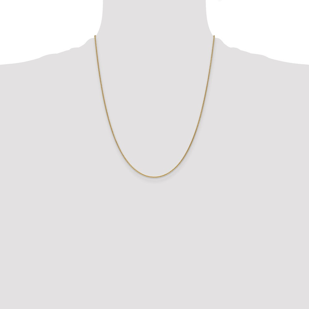 High-Quality 14K Gold 22-Inch 1mm Round Open Link Chain - Stylish Value!