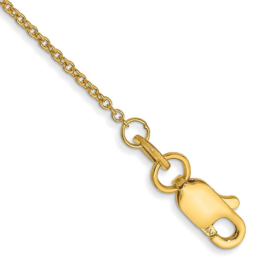 Shop Stylish 14K Gold 9-Inch Anklet - 1mm Round Open Link Cable Design