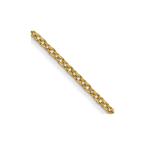 30-Inch 14K Gold 1mm Round Open Link Cable Chain, Lobster Clasp