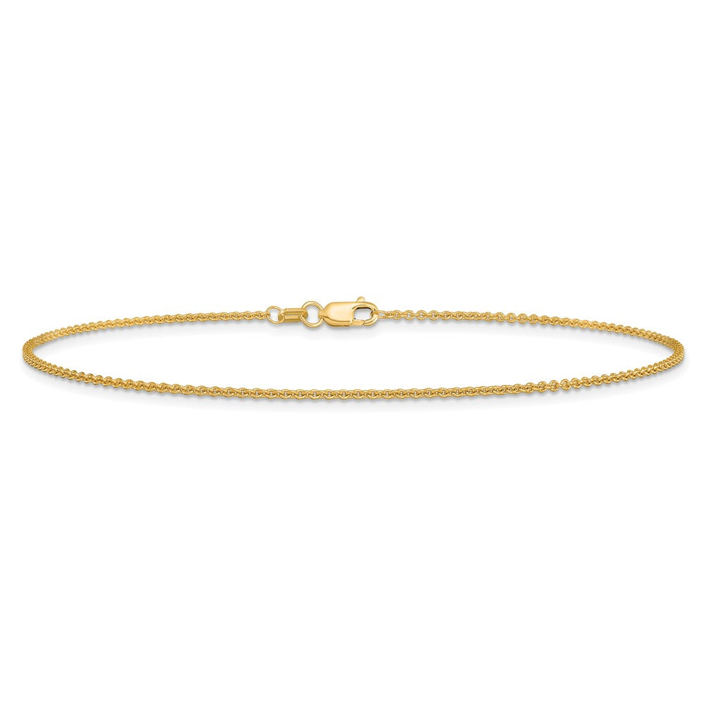 Exclusive 14K Gold 10-Inch 1.4mm Round Open Link Cable Anklet - Affordable Luxury!