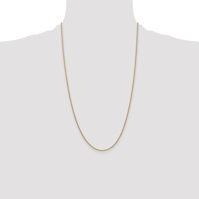 Buy 14K Gold 26-Inch Open Link Cable Chain - Stylish 1.4mm Lobster Clasp-4