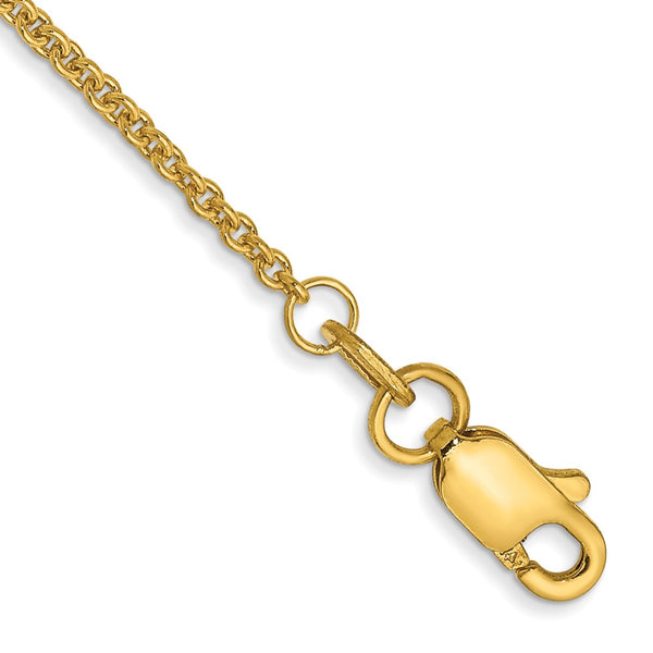 14K Gold 1.4mm Round Open Link Anklet