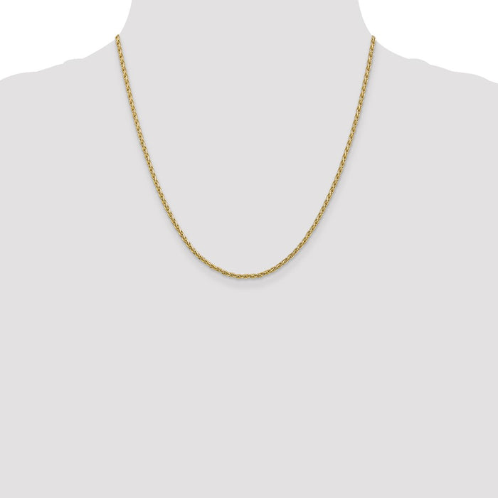 Buy Stylish 14K Gold 20-Inch Parisian Wheat Chain - 2.25mm Lobster Clasp-4
