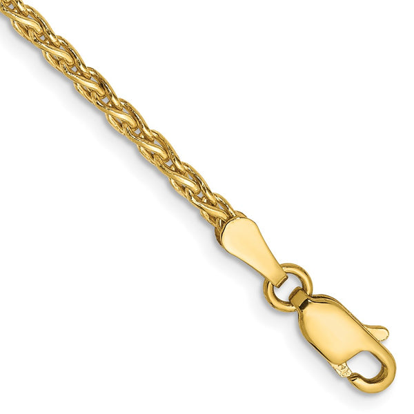 14K Gold 7-Inch Parisian Wheat Bracelet - 2.25mm