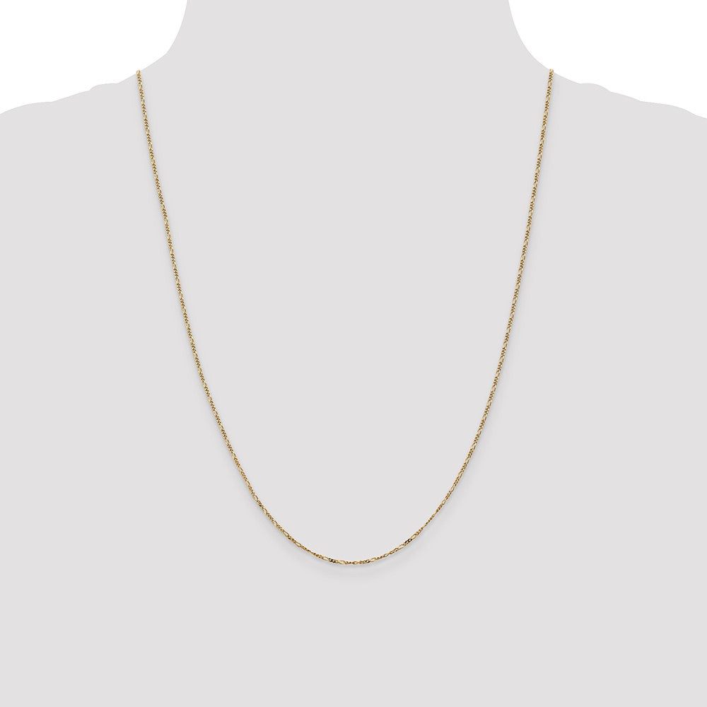 Buy 14K Gold 24-Inch 1.25mm Flat Figaro Chain & Spring Pendant Ring - Stylish Value!