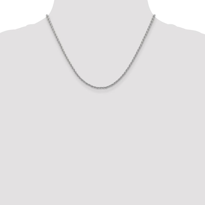 Exclusive 14K White Gold 18-Inch 2.25mm Parisian Wheat Chain - Stylish Value!-4