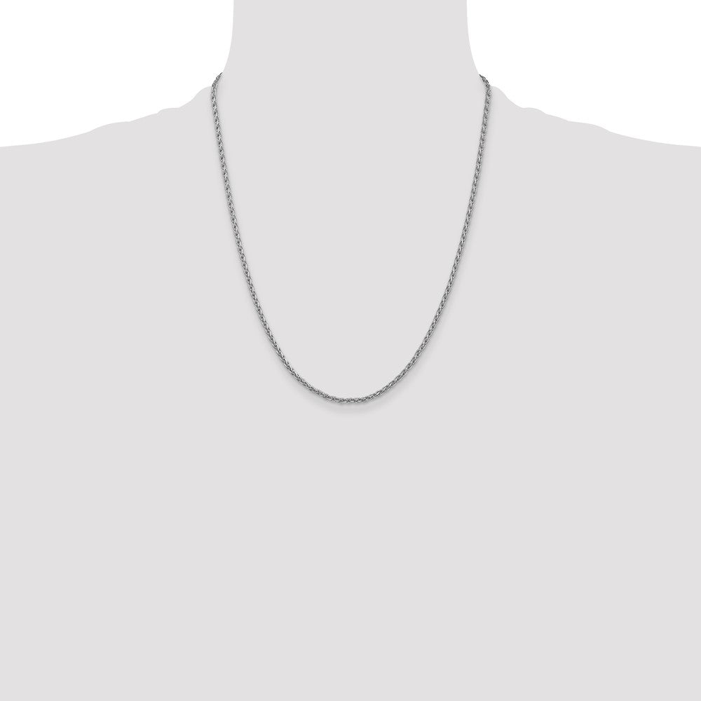 Buy 14K White Gold Parisian Wheat Chain 22-Inch 2.25mm - Stylish Luxury