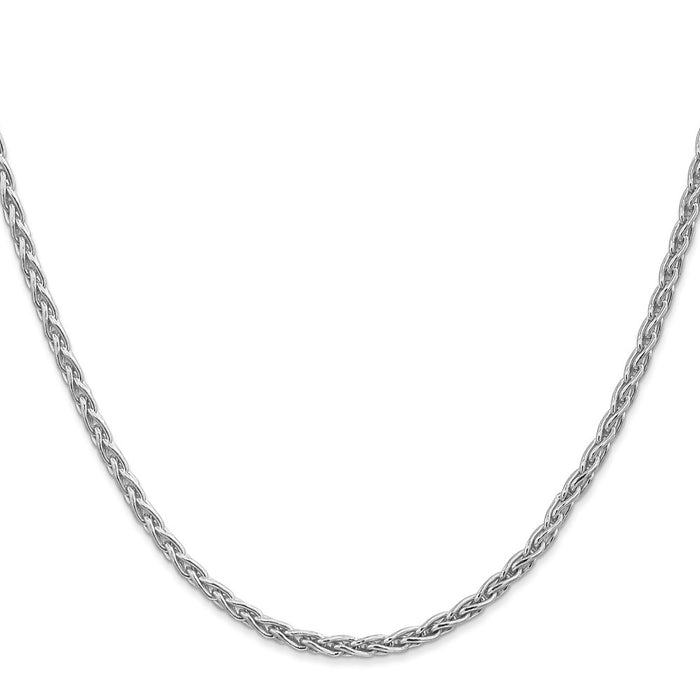 Buy Stylish 14K White Gold 18-Inch 4mm Parisian Wheat Chain with Lobster Clasp-2