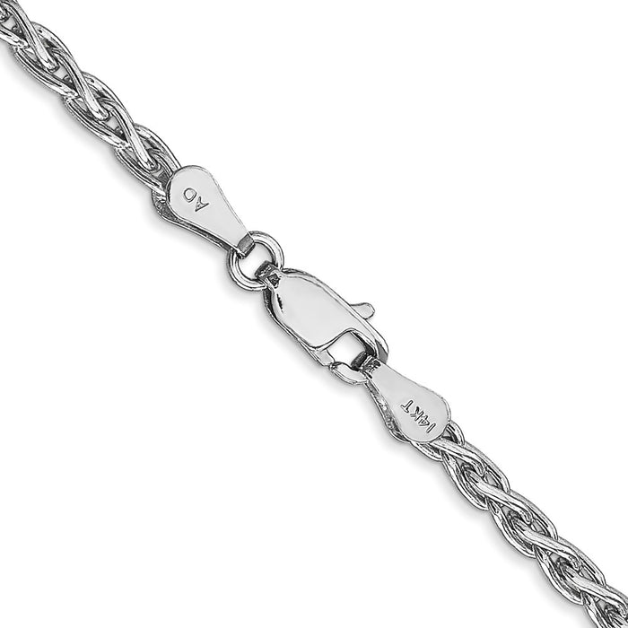 High-Quality 24-Inch 4mm 14K White Gold Parisian Wheat Chain - Stylish Value!-3
