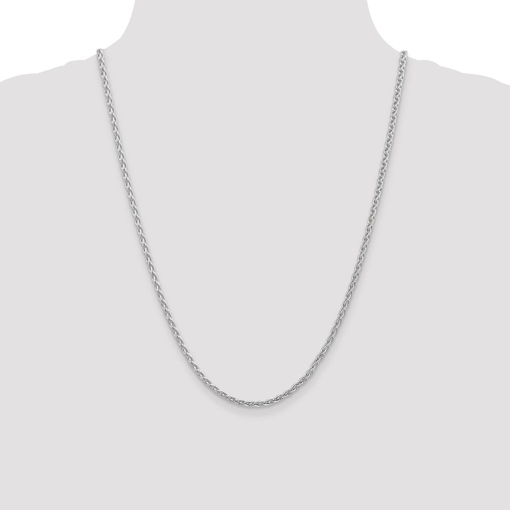 High-Quality 24-Inch 4mm 14K White Gold Parisian Wheat Chain - Stylish Value!