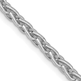Buy Stylish 14K White Gold 18-Inch 4mm Parisian Wheat Chain with Lobster Clasp