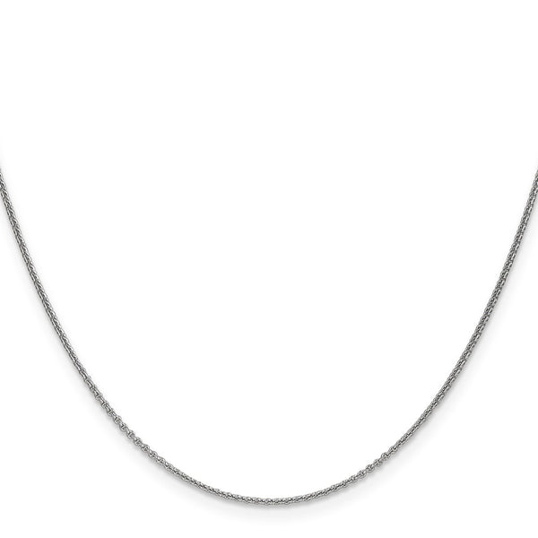 14K White Gold 24-Inch Cable Chain, 1mm Links