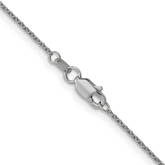 Buy Stylish 14K White Gold 24-Inch Cable Chain, 1mm Links - Luxury Value!-3