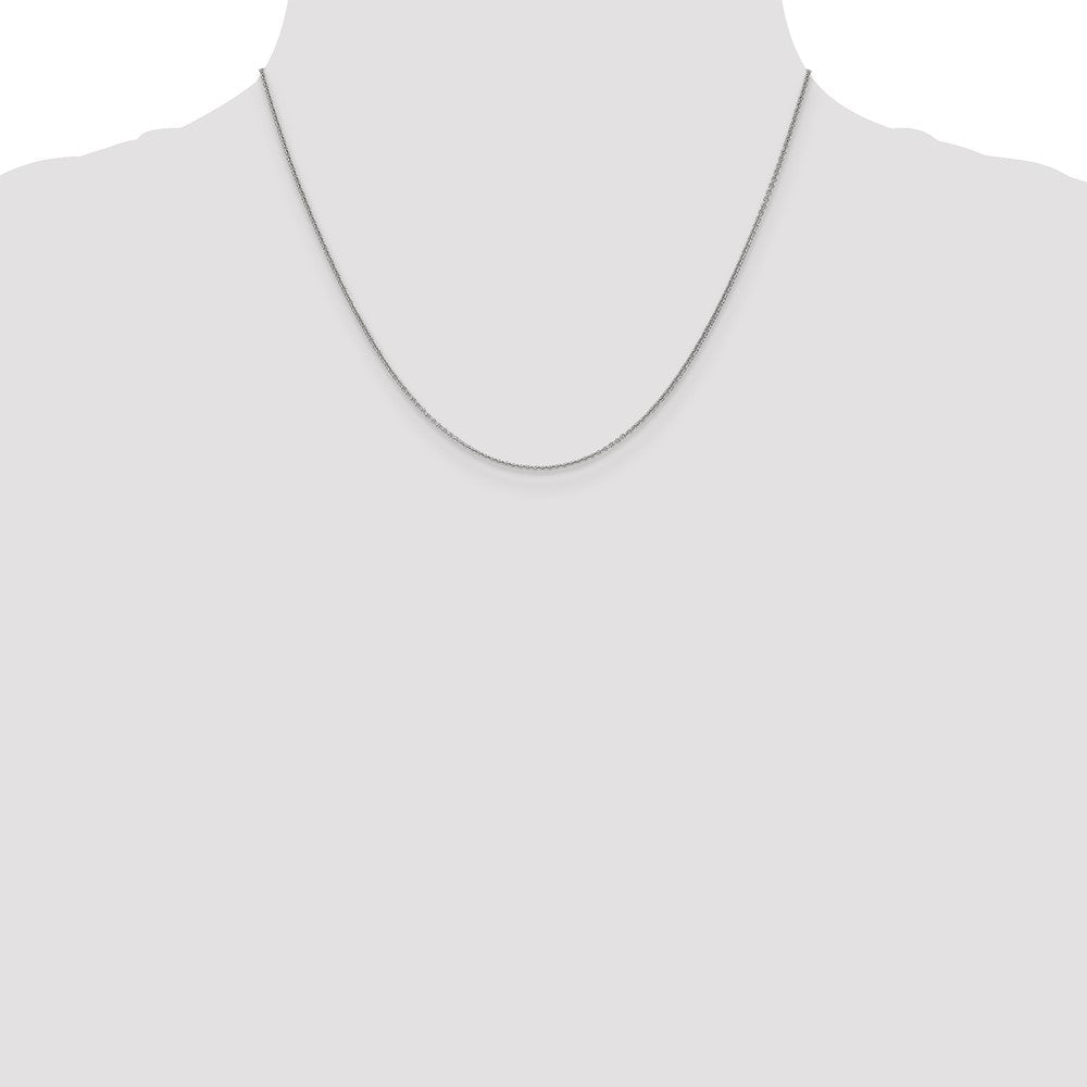 Buy Stylish 14K White Gold 18-Inch 1mm Round Link Cable Chain - Luxury Value!