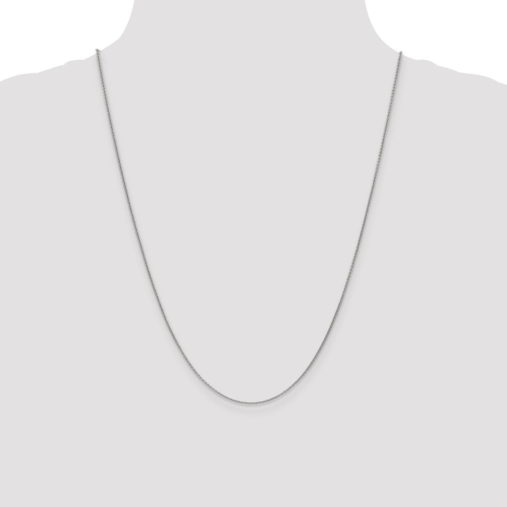 Buy Stylish 14K White Gold 24-Inch Cable Chain, 1mm Links - Luxury Value!