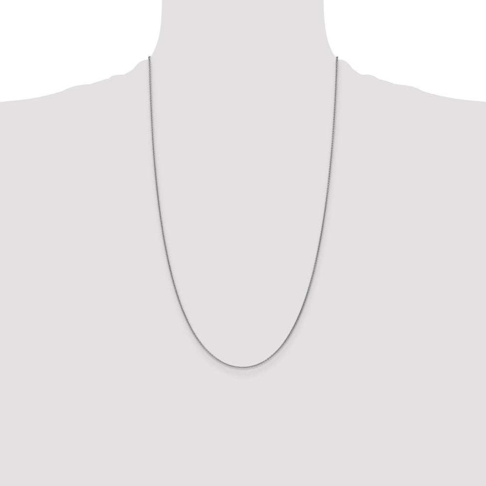 High-Quality 14K White Gold 26-Inch 1mm Cable Chain - Stylish & Affordable!