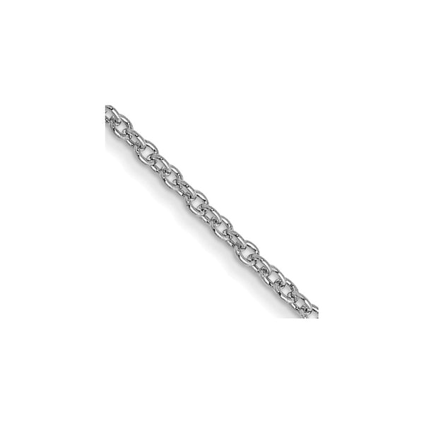 14K White Gold 24-Inch Cable Chain, 1mm Links