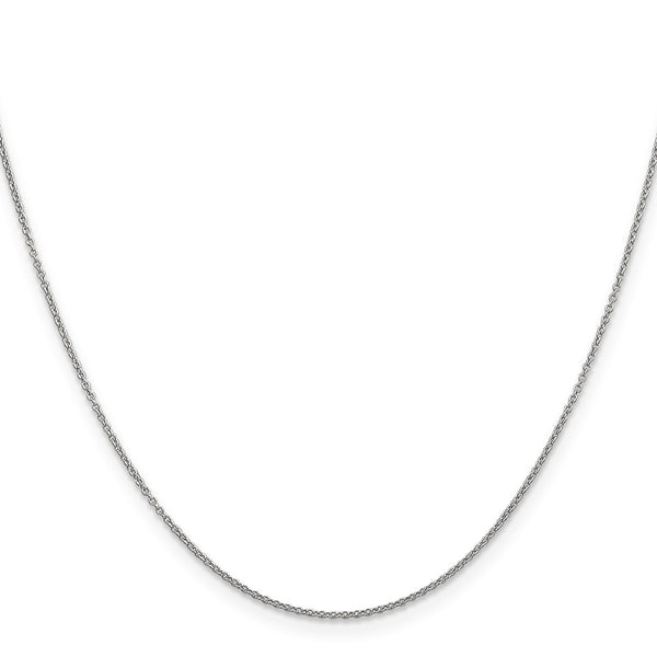 14K White Gold Cable Chain, 0.9mm