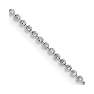 Buy 14K White Gold 20-Inch 1.2mm Diamond-Cut Beaded Pendant Chain, Stylish