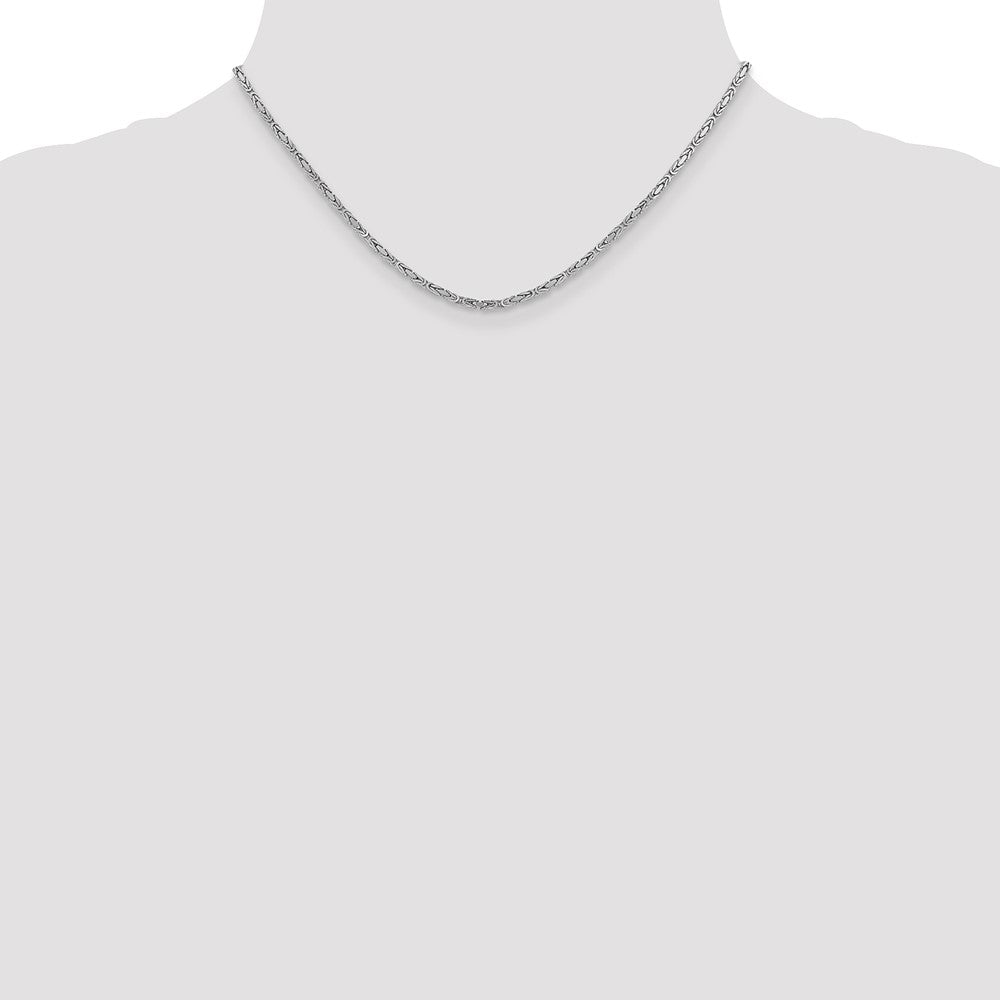 Shop Stylish 14K White Gold Byzantine Chain 16-Inch 2mm - Luxury Design