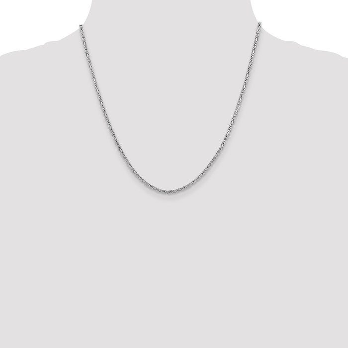 Shop Stylish 20-Inch 2mm Byzantine Chain in 14K White Gold - Luxury Jewelry-4