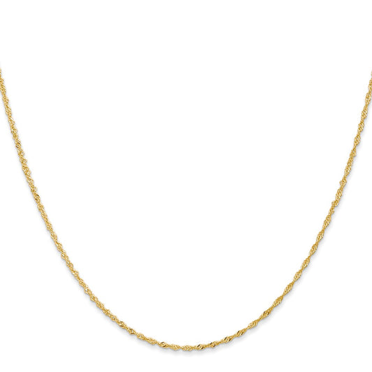 Buy 14K Gold 14-Inch Singapore Chain - Stylish 1.10mm Design, Great Value