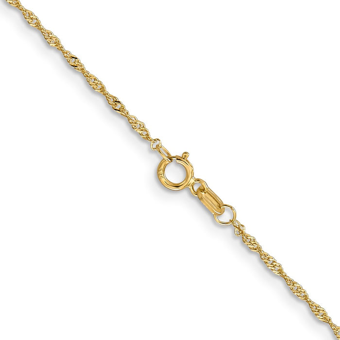 Buy 14K Gold 14-Inch Singapore Chain - Stylish 1.10mm Design, Great Value-4