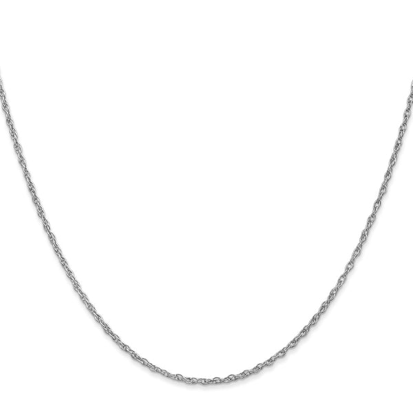 14K White Gold 24-Inch Heavy Baby Rope Chain, 1.3mm