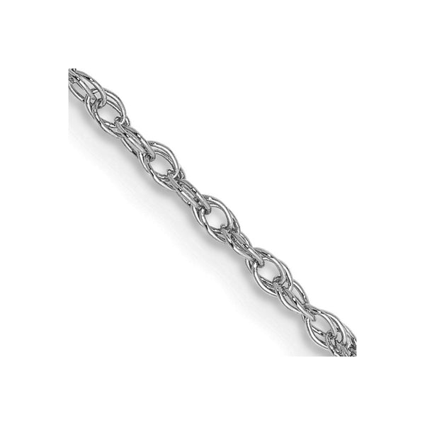 14K White Gold 24-Inch Heavy Baby Rope Chain, 1.3mm