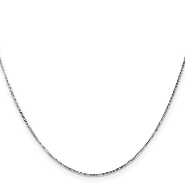 14K White Gold 18" .9mm Curb Chain with Pendant