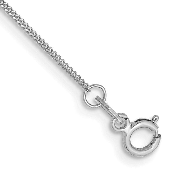 14K White Gold 10-Inch .9mm Curb Anklet