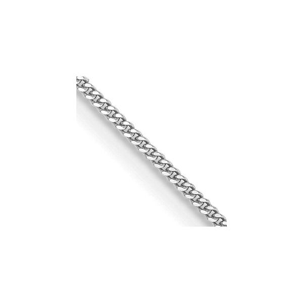 14K White Gold 18" .9mm Curb Chain with Pendant