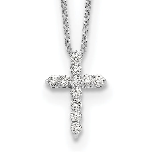 Buy Elegant 14K White Gold Diamond Cross Necklace - 18" Length, Stylish Value