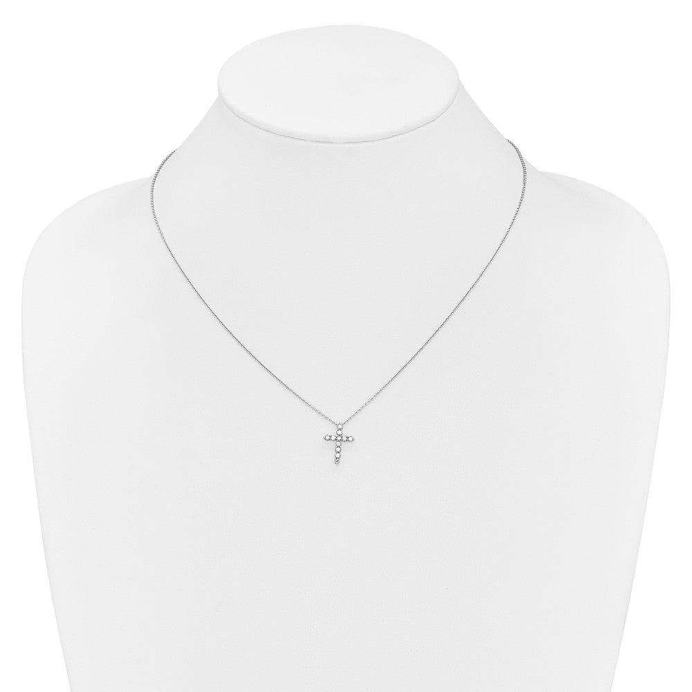 Exclusive 14K White Gold Diamond Cross Necklace - 18 Inch, Stylish Value