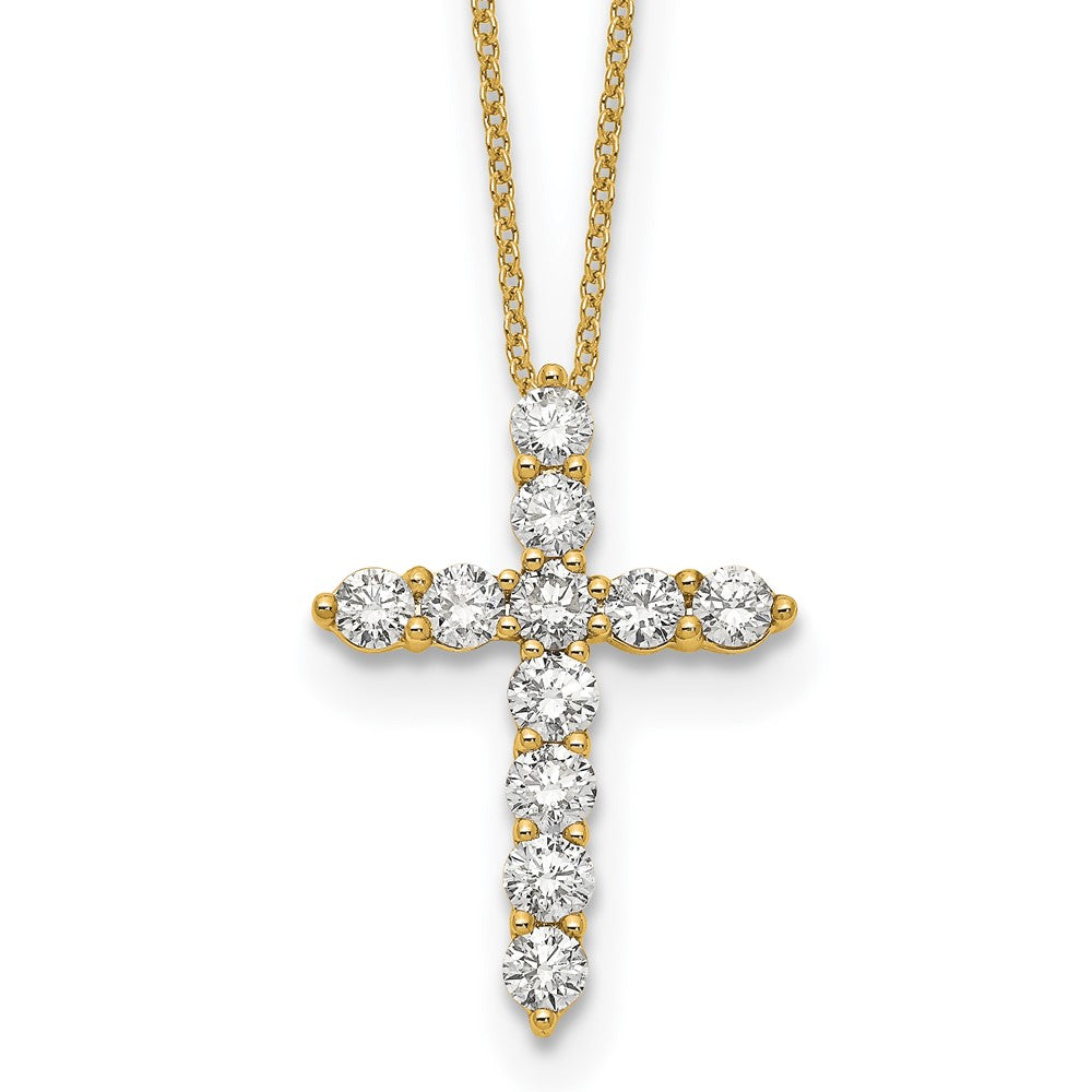 Buy 14K Gold Diamond Cross Necklace - 18" Stylish Design, Affordable Luxury