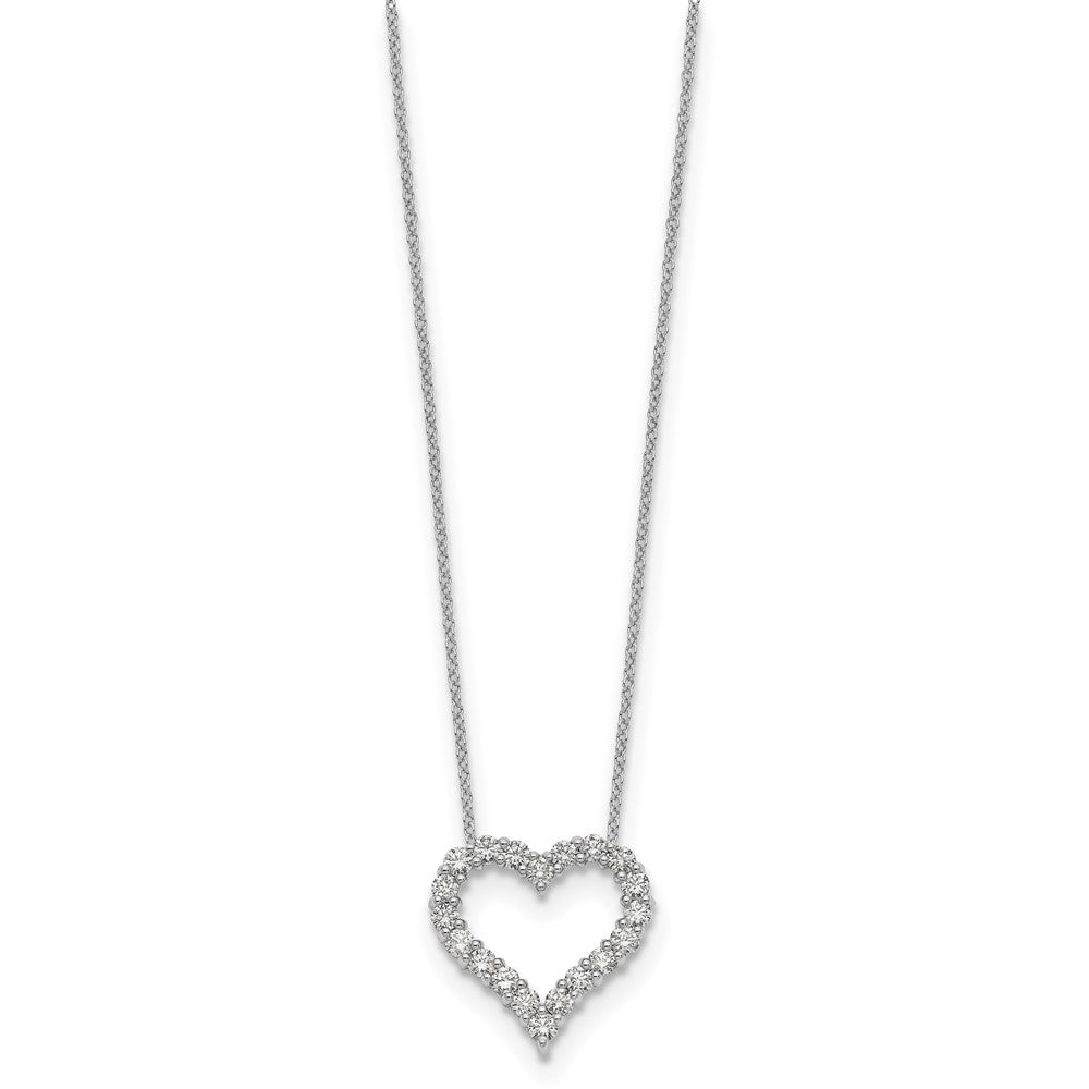 Buy Exclusive 14K White Gold Diamond Heart Pendant Necklace - 18 Inch Luxury