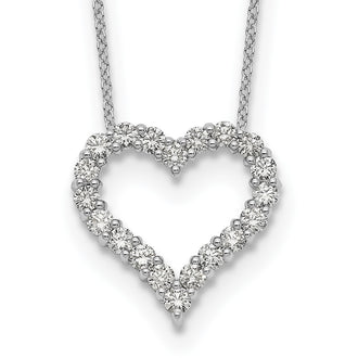 Buy Exclusive 14K White Gold Diamond Heart Pendant Necklace - 18 Inch Luxury