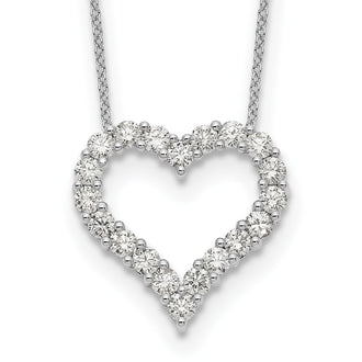 Shop Exclusive 14K White Gold Heart Necklace with Diamonds - 18" Stylish Design