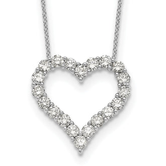 Shop Exclusive 14K White Gold Heart Necklace with Diamonds - 18" Length, Luxury Value