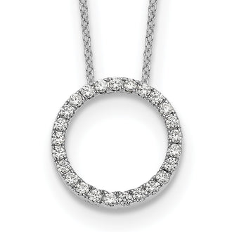 Buy 14K White Gold Diamond Circle Pendant Necklace - 18 Inch, Stylish Value!