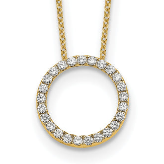 Buy 14K Gold Diamond Circle Pendant Necklace - 18 Inch, Stylish & Affordable!
