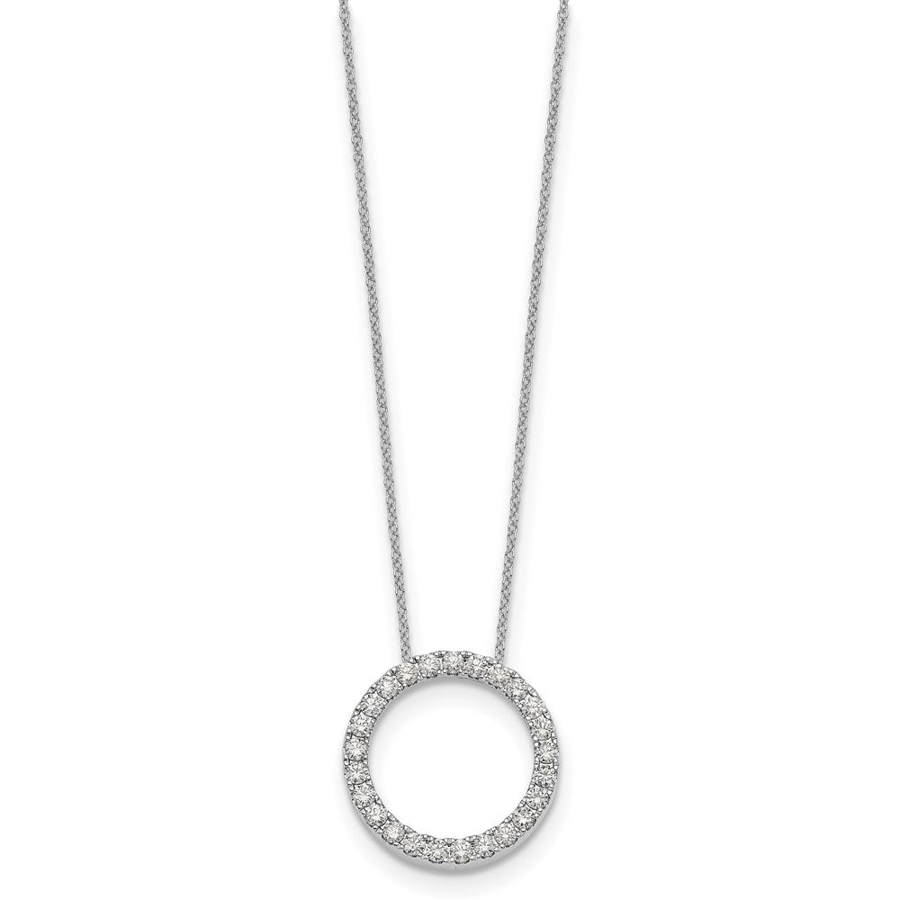 Buy 14K White Gold Diamond Circle Pendant Necklace - 18 Inch, Stylish Value!